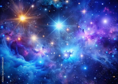 Stunning Blue and Purple Space Background with Stars and Nebulae for Creative Projects and Designs