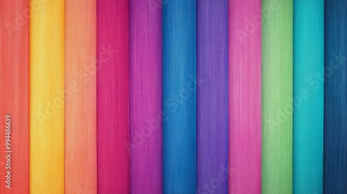 Colorful abstract vertical stripes in pastel shades create a vibrant backdrop...