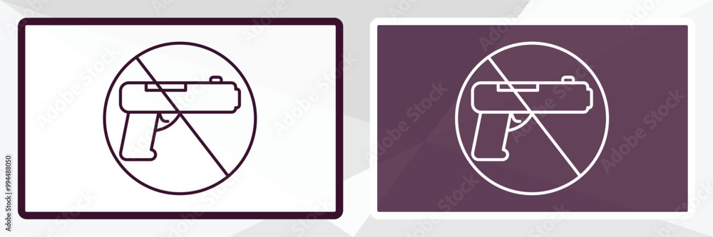 no weapons outline icon. Linear vector from traffic signs concept. Thin line white and black no weapons icon isolated on white and dark background no weapons outline icon. Linear vector from traffic signs concept. Thin line white and black no weapons icon isolated on white and dark background