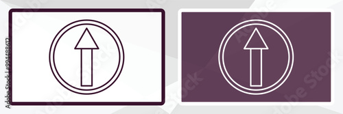 ahead only sign outline icon. Linear vector from traffic signs concept. Thin line white and black ahead only sign icon isolated on white and dark background