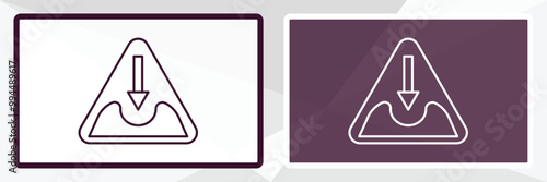 pothole sign outline icon. Linear vector from traffic signs concept. Thin line white and black pothole sign icon isolated on white and dark background