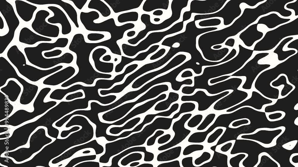 A black and white abstract pattern of swirling lines and shapes; it could be used as a versatile background or texture in various design projects A black and white abstract pattern of swirling lines and shapes; it could be used as a versatile background or texture in various design projects