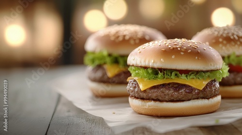 Delicious cheeseburger with fresh toppings served in a cozy diner setting