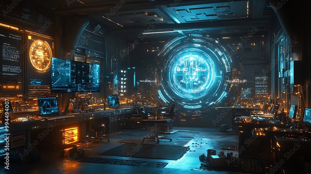 Futuristic Interior Design: A Cyberpunk Workstation Futuristic Interior Design: A Cyberpunk Workstation