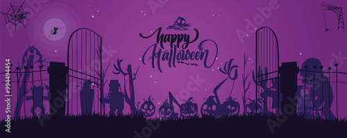 happy halloween banner EPS