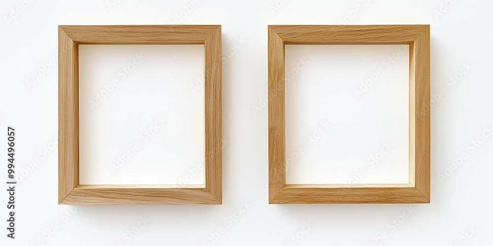 Cornici di legno vuote. Spazio per aggiungere immagini, fotografie o messaggi. Sfondo bianco. Cornici di legno vuote. Spazio per aggiungere immagini, fotografie o messaggi. Sfondo bianco.