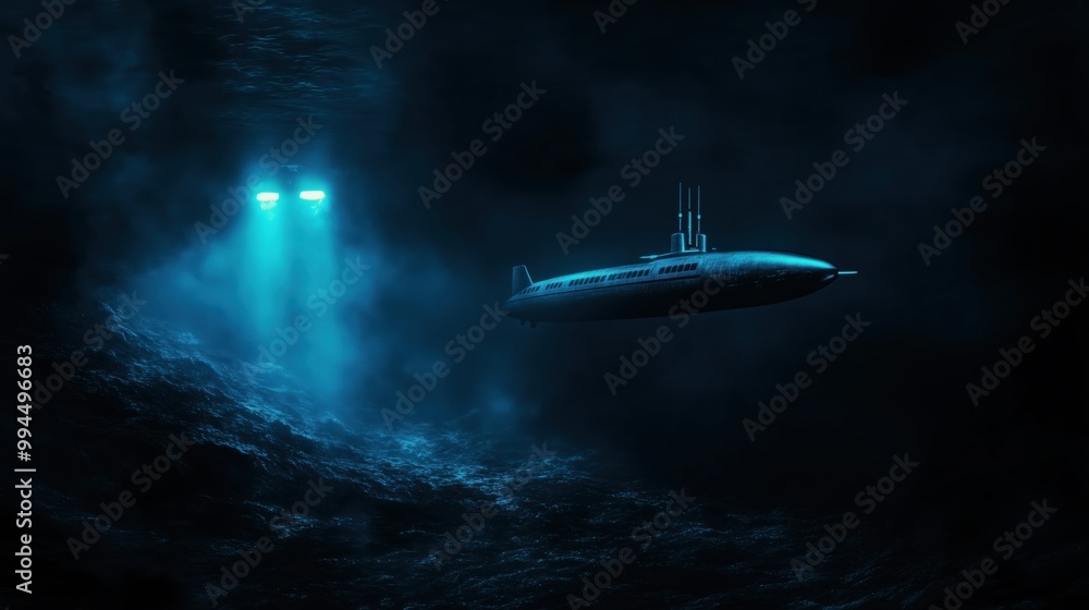 A submarine descends into the ocean's depths, lights flickering in darkness. As pressure builds, a shadowy figure looms outside, making thalassophobia unbearable for the crew. A submarine descends into the ocean's depths, lights flickering in darkness. As pressure builds, a shadowy figure looms outside, making thalassophobia unbearable for the crew.