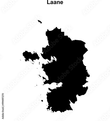 Laane county blank outline map photo