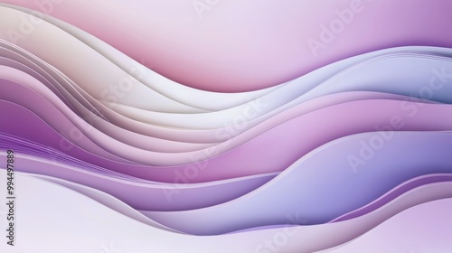 Soft wavy layers of purple and pink paper create a calming abstract design