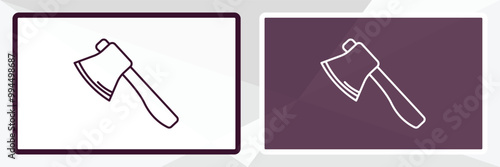 hand axe outline icon. Linear vector from tools concept. Thin line white and black hand axe icon isolated on white and dark background
