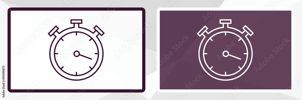 timer round clock outline icon. Linear vector from tools concept. Thin line white and black timer round clock icon isolated on white and dark background timer round clock outline icon. Linear vector from tools concept. Thin line white and black timer round clock icon isolated on white and dark background