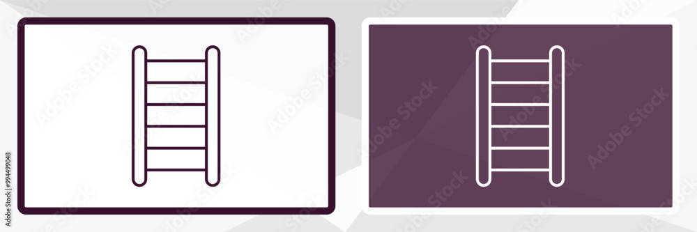 hanging ladder outline icon. Linear vector from tools concept. Thin line white and black hanging ladder icon isolated on white and dark background hanging ladder outline icon. Linear vector from tools concept. Thin line white and black hanging ladder icon isolated on white and dark background