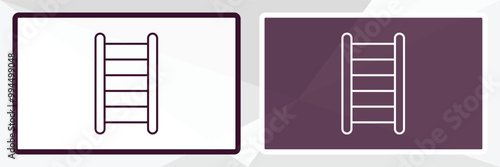 hanging ladder outline icon. Linear vector from tools concept. Thin line white and black hanging ladder icon isolated on white and dark background