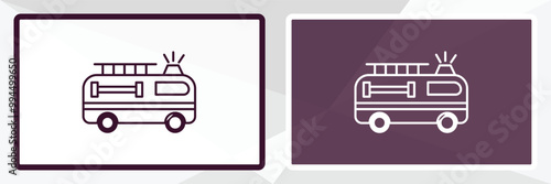 firetruck outline icon. Linear vector from tools concept. Thin line white and black firetruck icon isolated on white and dark background