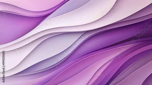 Soft wavy layers of purple and pink paper create a calming abstract design