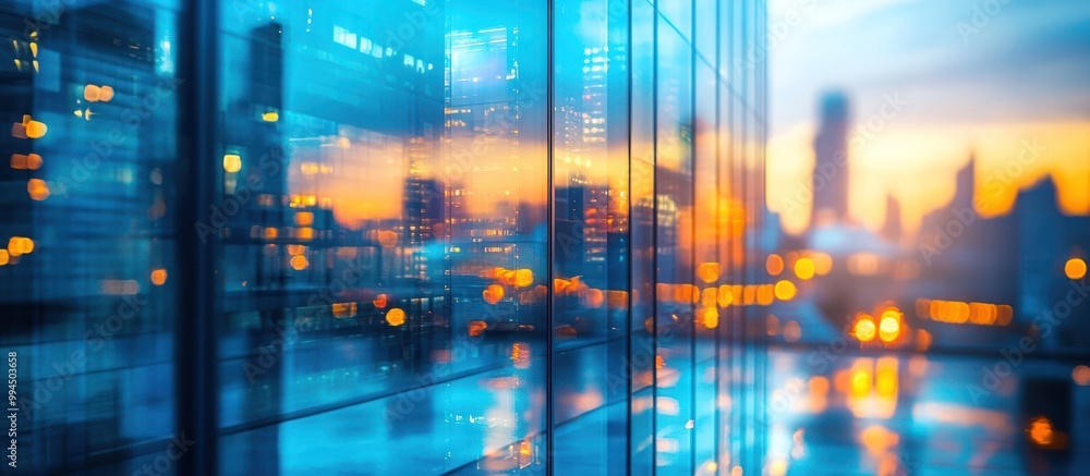 Obraz premium Cityscape Through Glass