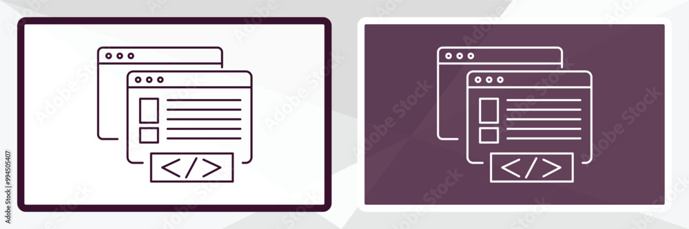 front end outline icon. Linear vector from technology concept. Thin line white and black front end icon isolated on white and dark background front end outline icon. Linear vector from technology concept. Thin line white and black front end icon isolated on white and dark background