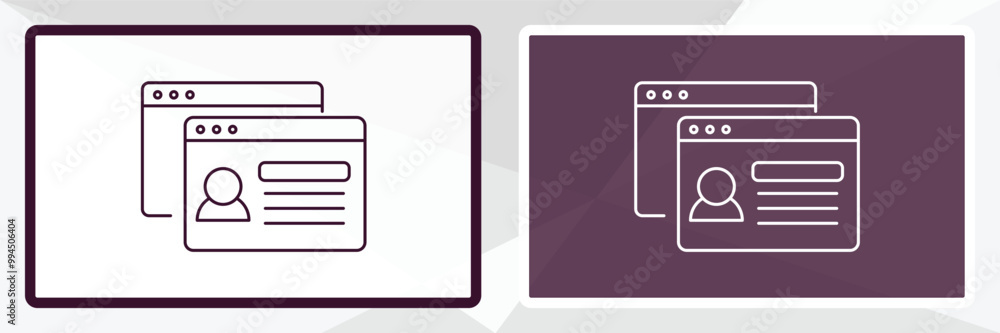user persona outline icon. Linear vector from technology concept. Thin line white and black user persona icon isolated on white and dark background user persona outline icon. Linear vector from technology concept. Thin line white and black user persona icon isolated on white and dark background
