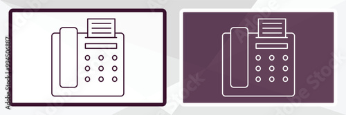 fax phone outline icon. Linear vector from technology concept. Thin line white and black fax phone icon isolated on white and dark background