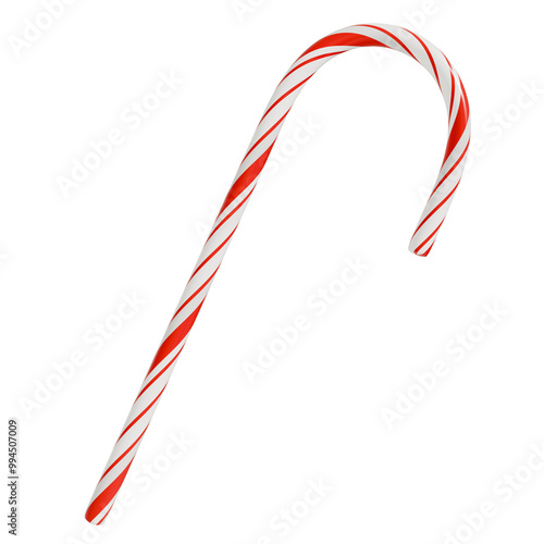 3d render Candy Cane christmas with transparent background