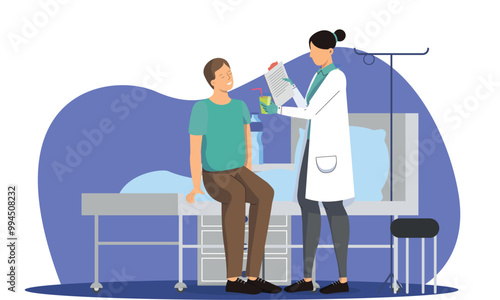 Doctor offering drink to patient taking healthy drinks from doctor assessment and prescription maintaining care plan diet control at medical. diabetes patient taking no sugar juice drink healthy juice