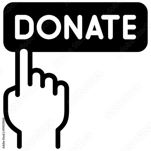 donate button icon illustration design with outline