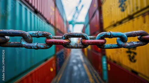 Industrial Chain Between Shipping Containers