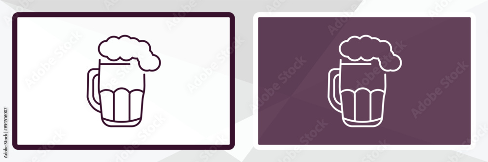 foamy beer jar outline icon. Linear vector from restaurant concept. Thin line white and black foamy beer jar icon isolated on white and dark background