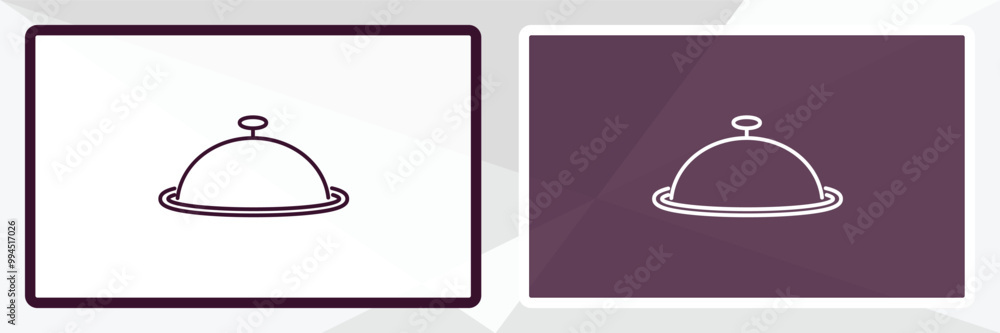 tray and cover outline icon. Linear vector from restaurant concept. Thin line white and black tray and cover icon isolated on white and dark background tray and cover outline icon. Linear vector from restaurant concept. Thin line white and black tray and cover icon isolated on white and dark background