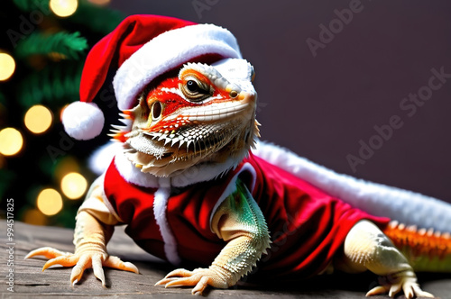 A Bearded Dragon In A Christmas Suite At 23-9-2024