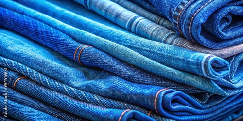 Textured Denim Fabric Background for Fashion, Design, and Creative Projects in Blue Tones and Patterns