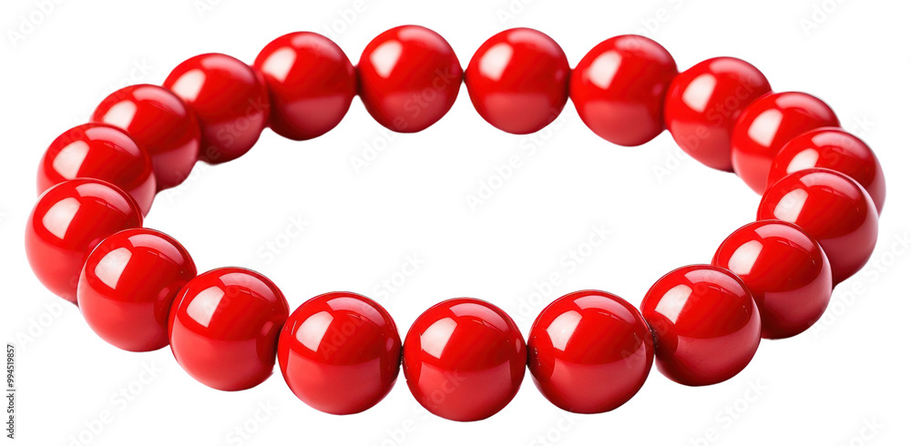 Obraz premium PNG Red bracelet beads jewelry white background accessories.