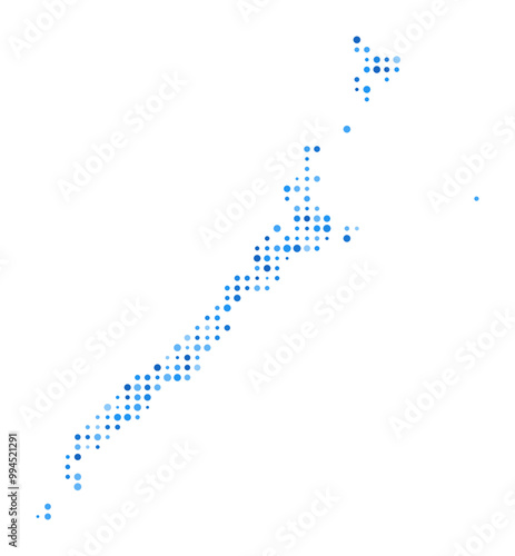 Palawan Dot Map. Island Digital Style Shape. Palawan vector image. Island shape with blue circular dots. Awesome vector illustration.