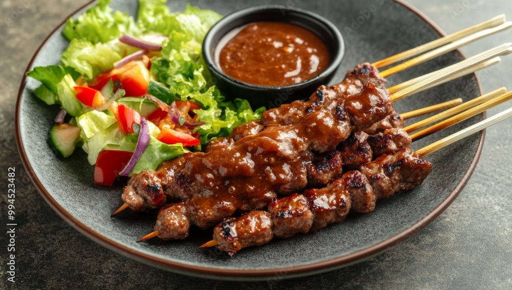 This delicious Malaysian Satay Skewers with Peanut Sauce and Salad is sure to please This delicious Malaysian Satay Skewers with Peanut Sauce and Salad is sure to please