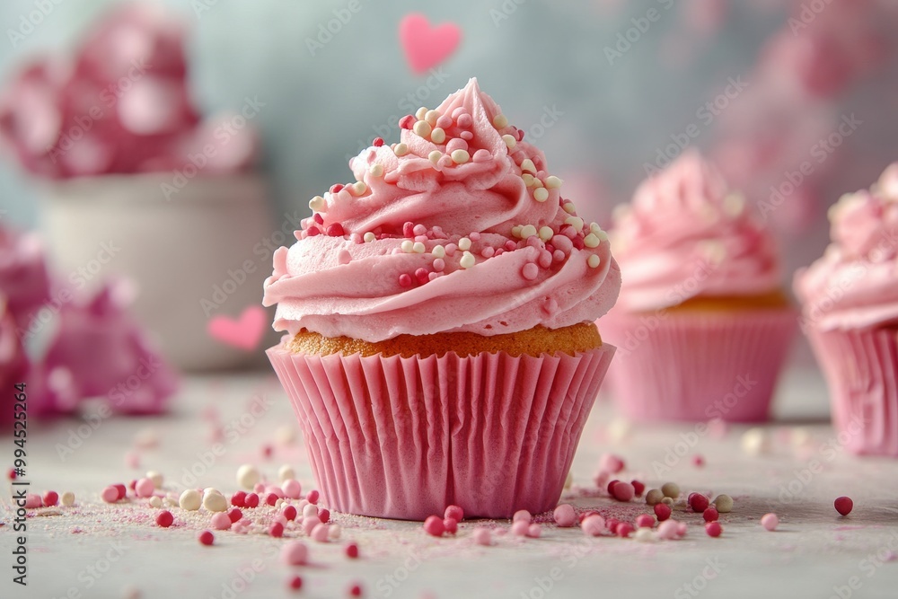 Close-up of cupcakes on blurry background, dessert stand Close-up of cupcakes on blurry background, dessert stand