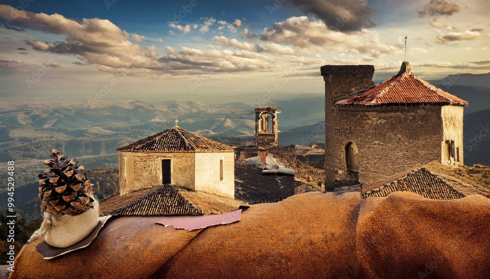 Naklejka premium castle in the sunset