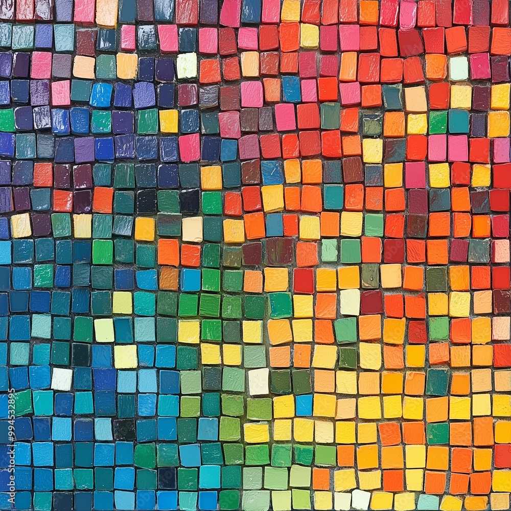 Fototapeta premium Vibrant Colorful Abstract Mosaic Pattern for Creative Design Applications