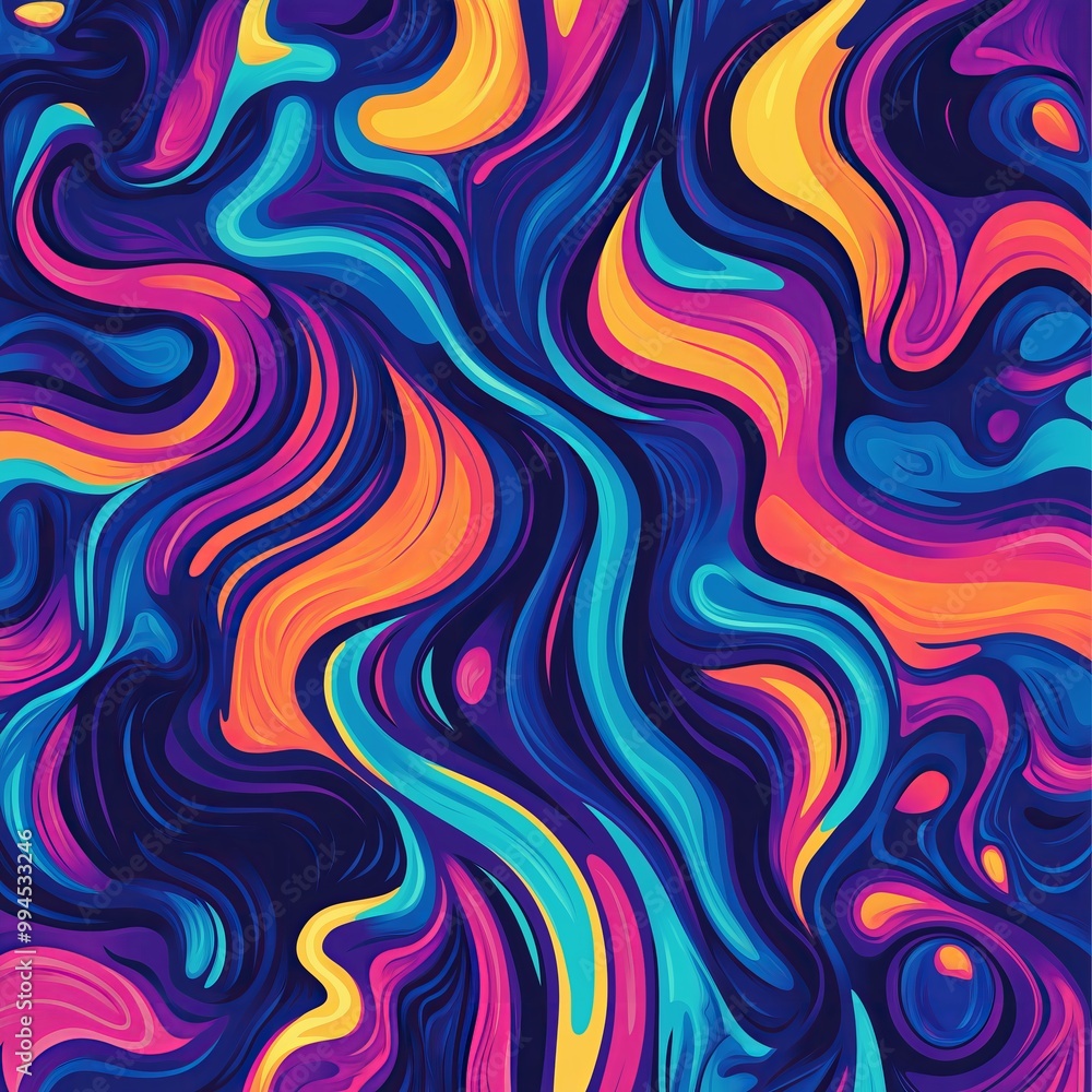 Dynamic Abstract Pattern of Swirling Waves for Creative Design Projects