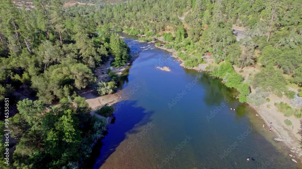 flying over a river in california flying over a river in california