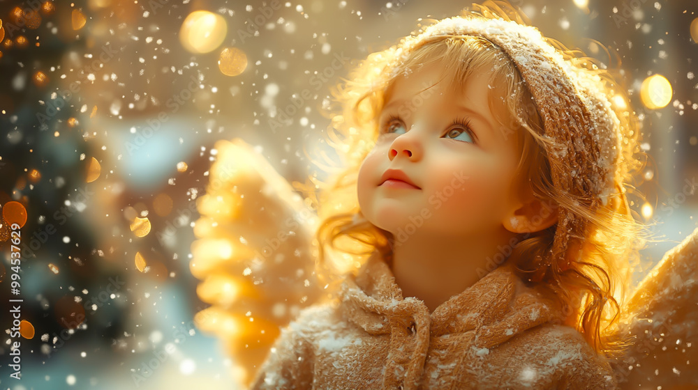 天使の視線に包まれた冬の瞬間/A Winter Moment Wrapped in the Gaze of an Angel generative AI 天使の視線に包まれた冬の瞬間/A Winter Moment Wrapped in the Gaze of an Angel generative AI