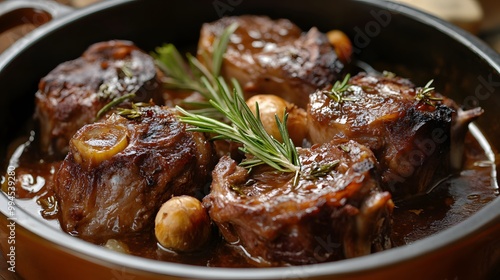 Braised veal shanks with rosemary