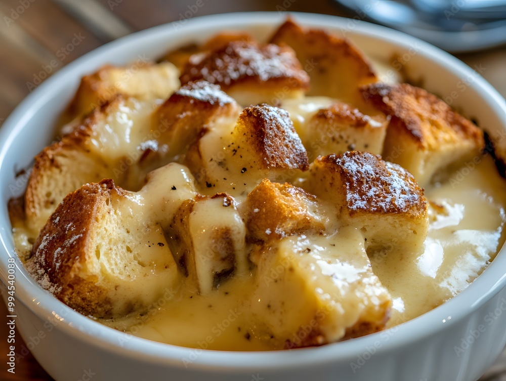 Bread pudding with vanilla sauce Bread pudding with vanilla sauce