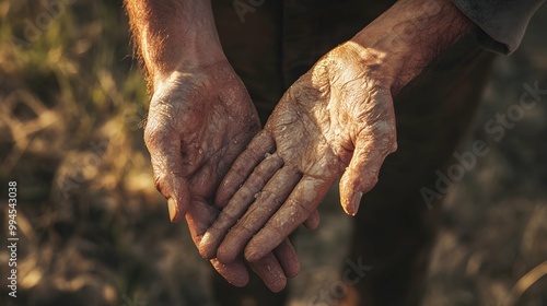 Close-up of Hands with Dermatitis - Dry Skin, Eczema, Skin Condition photo