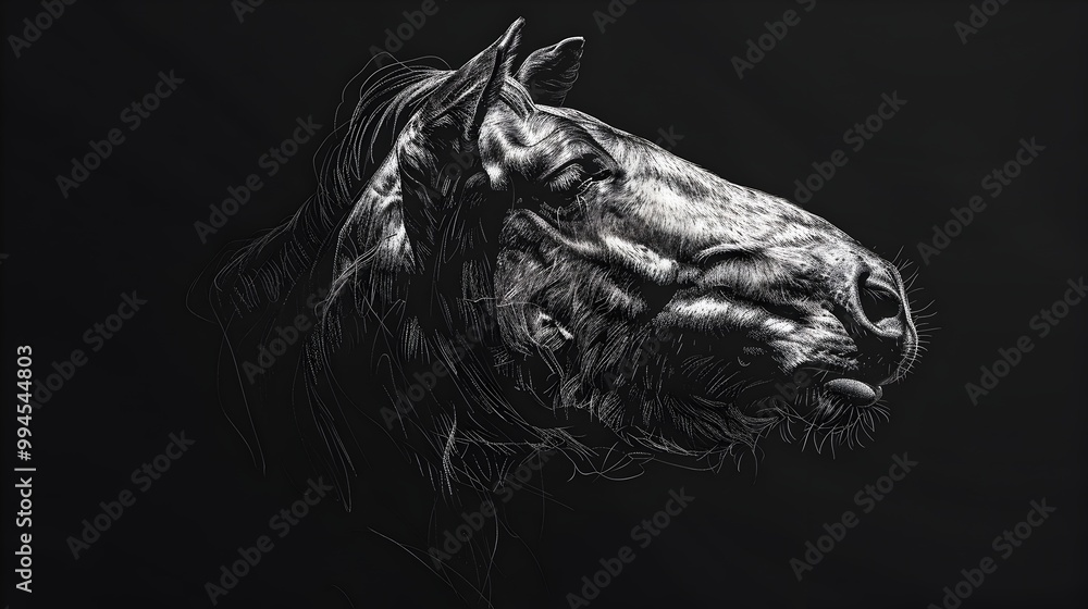 Obraz premium Detailed Sketching Process of Minimalist Animal Designs for Paper
