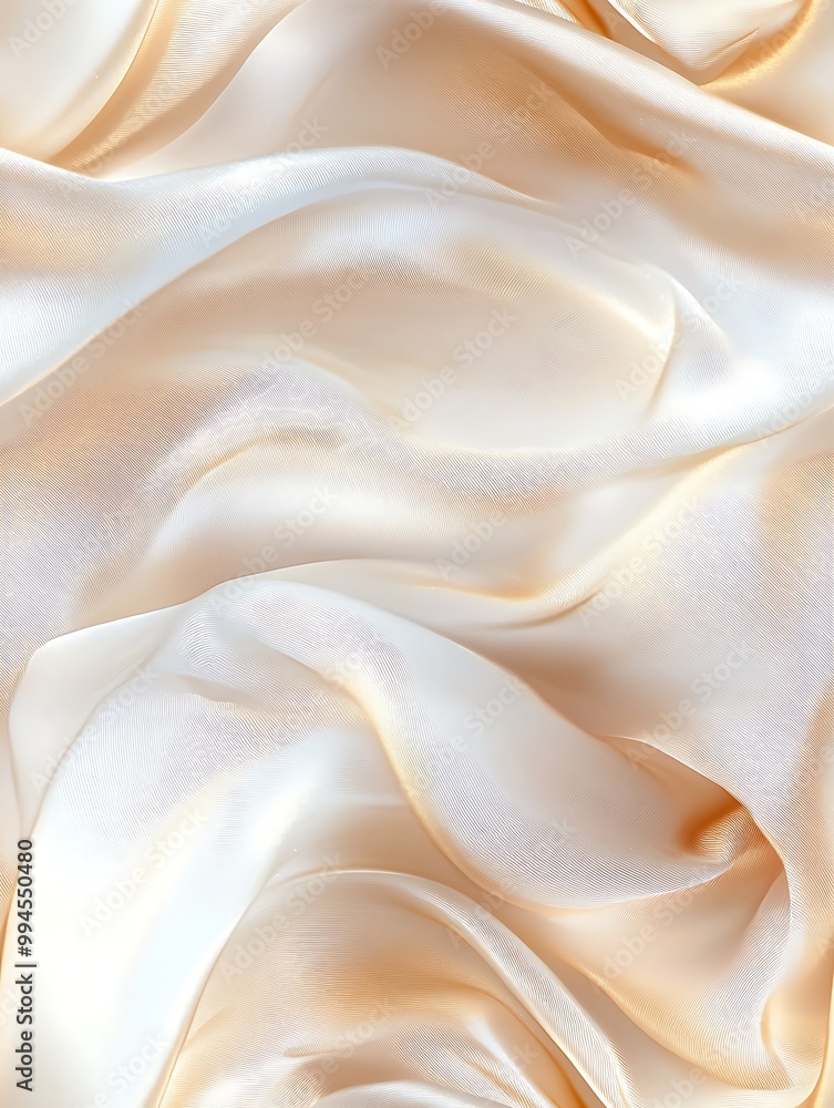 Obraz premium Abstract Cream Draped Satin Fabric Texture