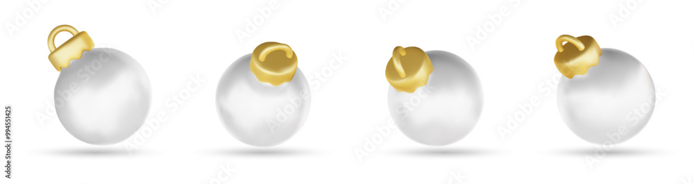 Christmas balls vector set. Christmas ball element with glossy, shinny and colorful design for holiday season decoration isolated in white background. Vector illustration. Christmas balls vector set. Christmas ball element with glossy, shinny and colorful design for holiday season decoration isolated in white background. Vector illustration.