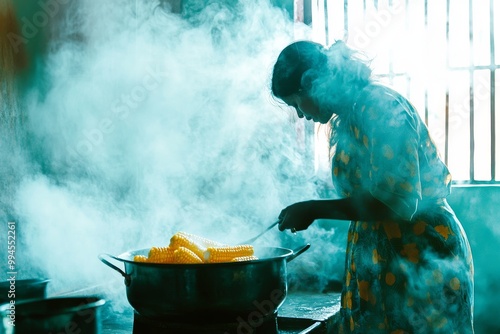 In traditional Mexican cuisine, nixtamal of maize is prepared to make tortillas torteadas in San Gregorio, Mixtlan, Jalisco.