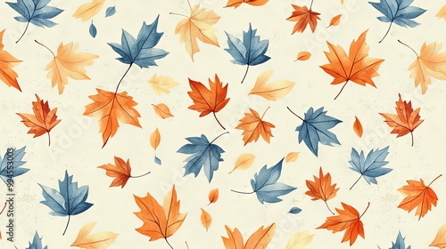 With its vibrant orange and green hues, the soft background fills with colorful autumn leaves. It is perfect for seasonal projects.