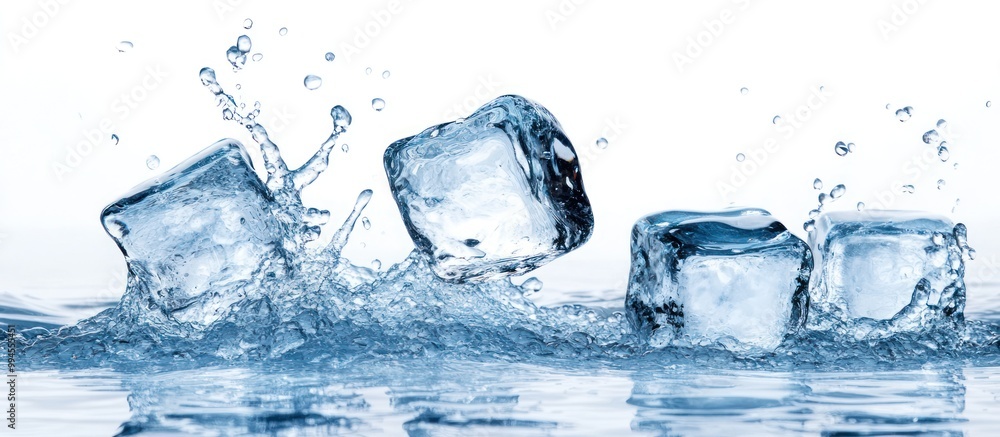 Ice Cubes Splashing in Water Ice Cubes Splashing in Water