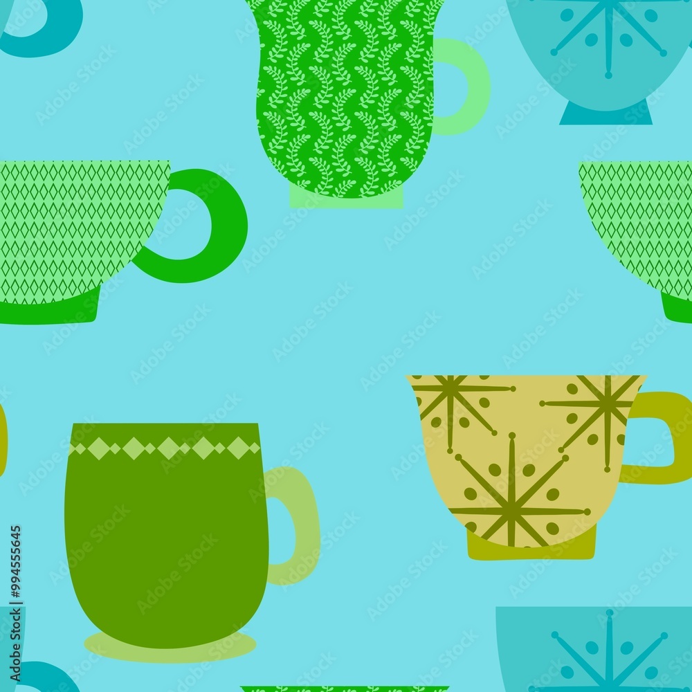 Christmas cups seamless mugs pattern for fabrics and linens and new year Christmas cups seamless mugs pattern for fabrics and linens and new year